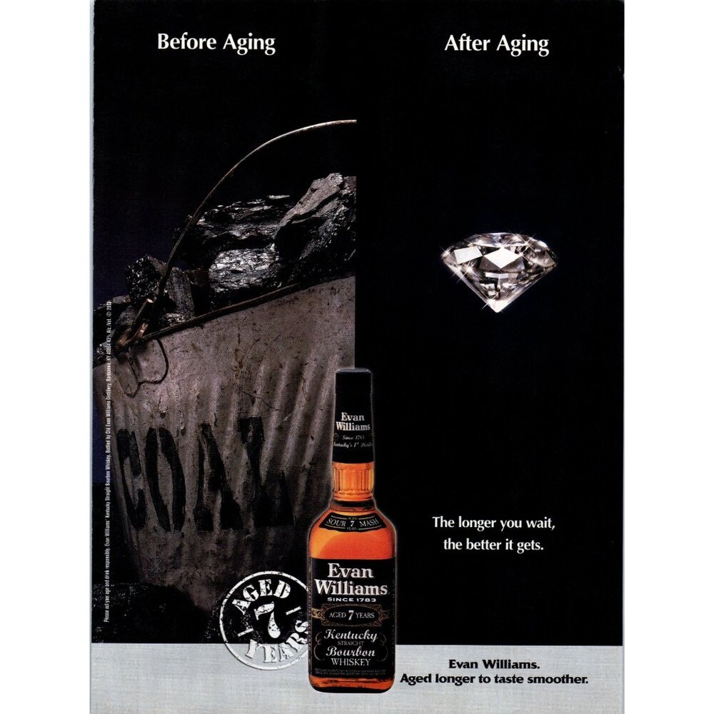 2003 Evan Williams Bourbon Vintage Print Ad Coal Cart to Diamond Bar Wall Art